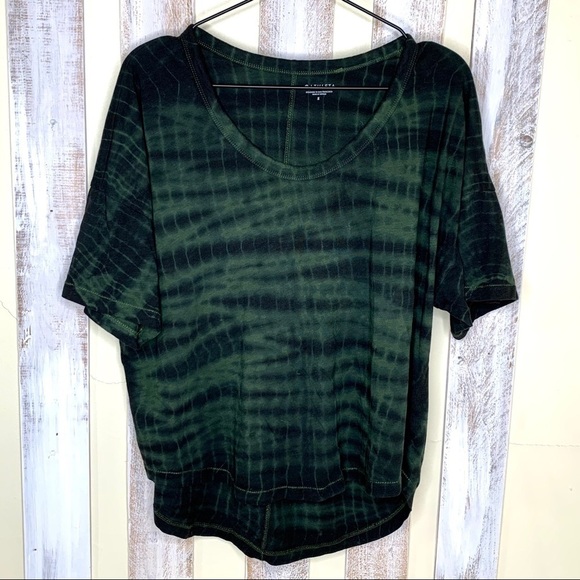 Athleta Organic Daily Olive Tie Dye Tee Shirt - Picture 1 of 8